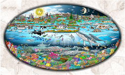 Charles Fazzino Charles Fazzino Our Oceans... The Tides of Life (DX) (Sepia Map)