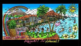 Fazzino Art Fazzino Art Kawaii in Hawaii (PR) (Black)