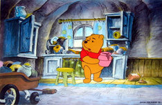 Winnie The Pooh art Walt Disney Animation Artwork Pooh with Honey Pot TV Original Production Cel