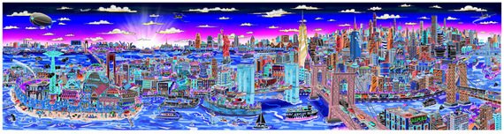 Fazzino Art Fazzino Art Sunset Over Manhattan Island (AP)