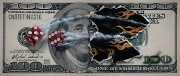 Michael Godard  Michael Godard  $100 Bill with Snake Eyes (Mural)