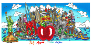 Charles Fazzino Charles Fazzino Big Apple, Blue Skies (Framed) (AP) 