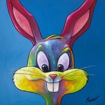 Bugs Bunny Art Bugs Bunny Art Bugs On Blue (SN)