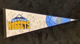 Sports Memorabilia Sports Memorabilia Denver Nuggets Signed Flag (Signed by Team Members)