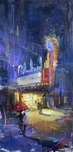 Michael Flohr Street Scenes Night at the Bluebird (Original) (Framed)