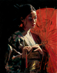 Fabian Perez Fabian Perez Michiko with Red Umbrella