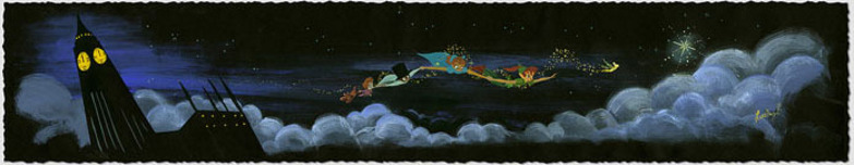 Peter Pan Art Peter Pan Art Over The Clouds