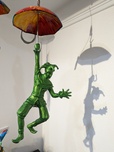 Ancizar Marin Ancizar Marin Umbrella with Jester (Rainbow Umbrella, Forest Green Figure)