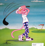 Pink Panther Art Hanna-Barbera Artwork Pink Panther Golfing