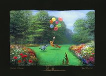 Winnie The Pooh art Winnie The Pooh art Rescuing Piglet (Deluxe Chiarograph)