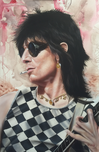 Ronnie Wood Portrait Art Stole Many a Man's Soul to Waste (Ronnie Wood) (SN)
