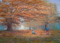 Winnie The Pooh art Winnie The Pooh art The Joy of Autumn Leaves