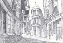 Harry Potter Art Harry Potter Art View of Diagon Alley 