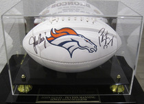 Sports Memorabilia Sports Memorabilia Signed Football by Peyton Manning and John Elway