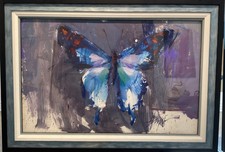 Henry Asencio Artist Aerial Blues (Original) (Framed)