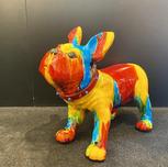 Ancizar Marin Ancizar Marin Standing Frenchie (Rainbow Swirl) (Red Collar and Blue Dots)