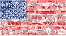 Charles Fazzino Charles Fazzino Historically... Our American Flag (DX) (Framed)