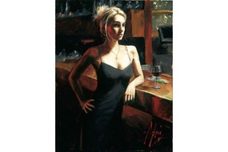 Fabian Perez Fabian Perez Monika at the Bar with Red 