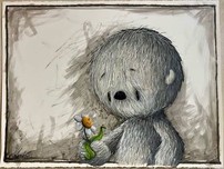 Fabio Napoleoni Whimsical Art A Little Does Go a Long Way (Original) (Framed)
