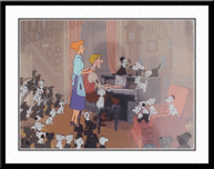 One Hundred and One Dalmatians Art Walt Disney Animation Artwork Piano Scene - 101 Dalmatians
