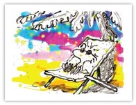 Tom Everhart Tom Everhart Beneath the Palms - The Sparkling Croissant (PP) (Framed)