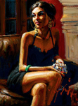 Fabian Perez Fabian Perez Study for Red on Red IV