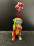 Ancizar Marin Ancizar Marin Pug with Balloons (Small) ( Rainbow Swirl) (Red Balloons)