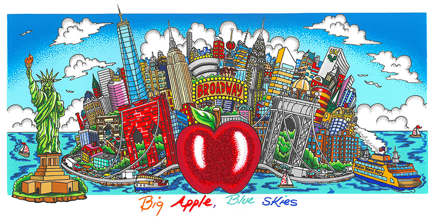 Charles Fazzino Big Apple, Blue Skies (Framed) (AP) 