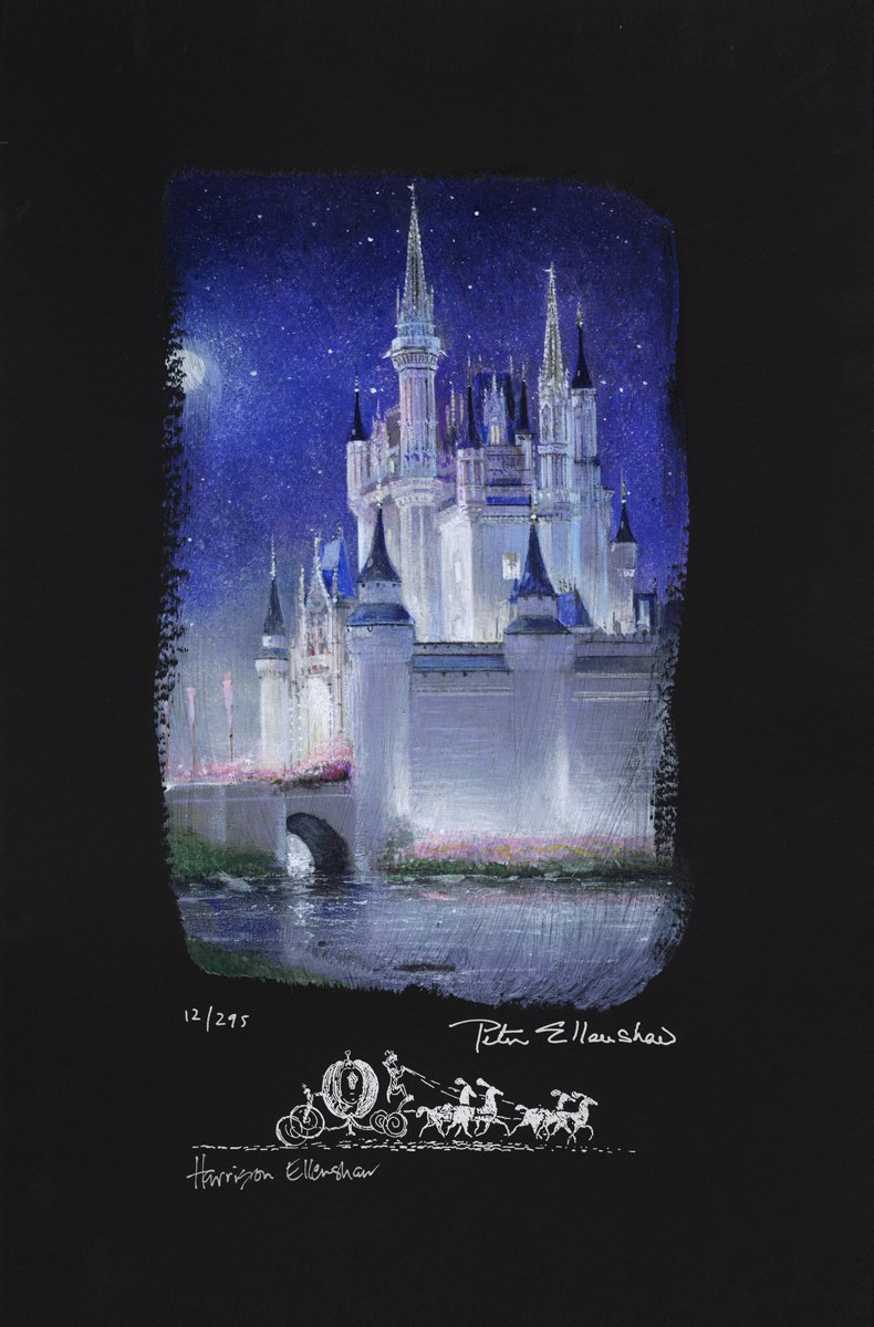 Peter and Harrison Ellenshaw Cinderella Castle (Deluxe Chiarograph)