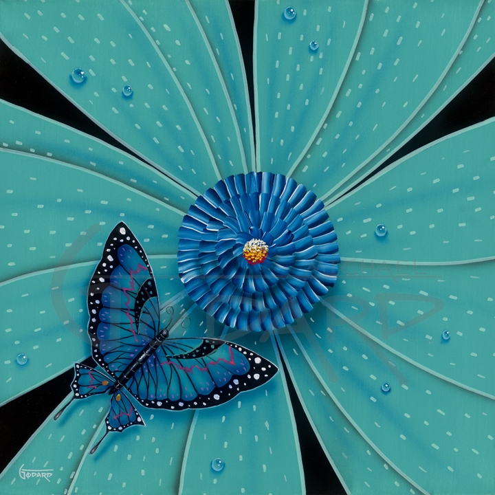 Michael Godard Butterfly Colored Flower (Paper) (AP) 