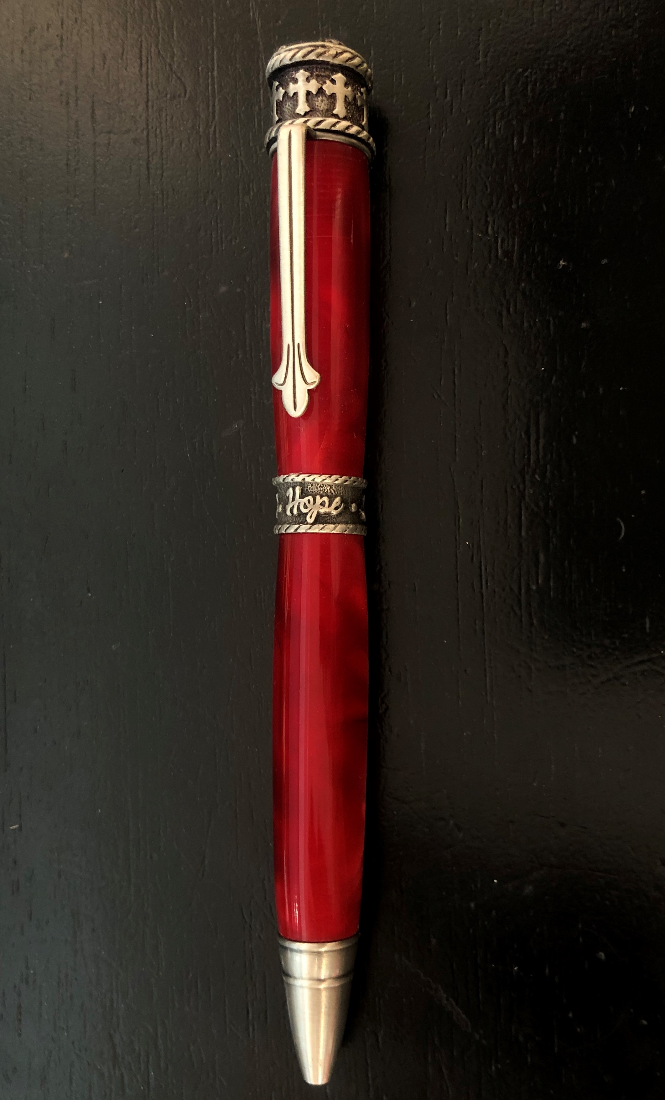 Alex Pearl Allywood Creations Faith, Hope, Love Pen - Ruby Red 
