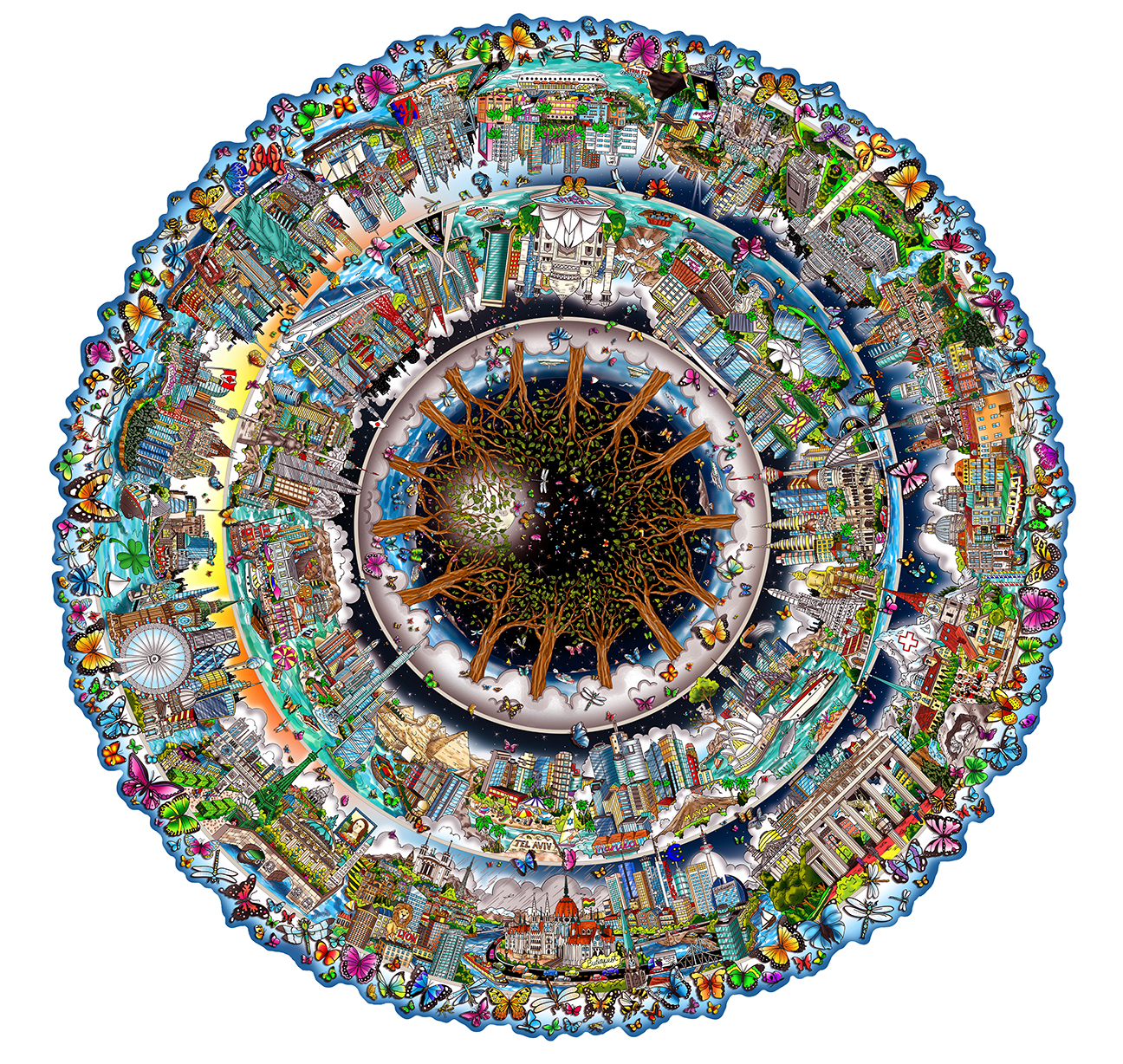Charles Fazzino One World...The Circle of Life (PRDX)