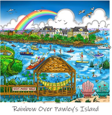 Charles Fazzino The South Carolina Series: Rainbow Over Pawley's Island (DX)