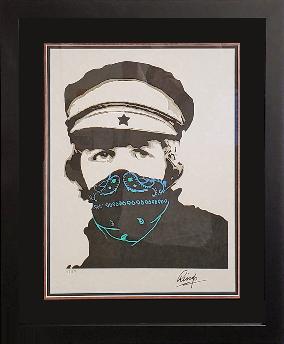 Ringo Starr Blue Bandanna Man (Framed)