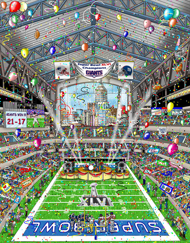 Charles Fazzino Super Bowl XLVI: Indianapolis (SN)