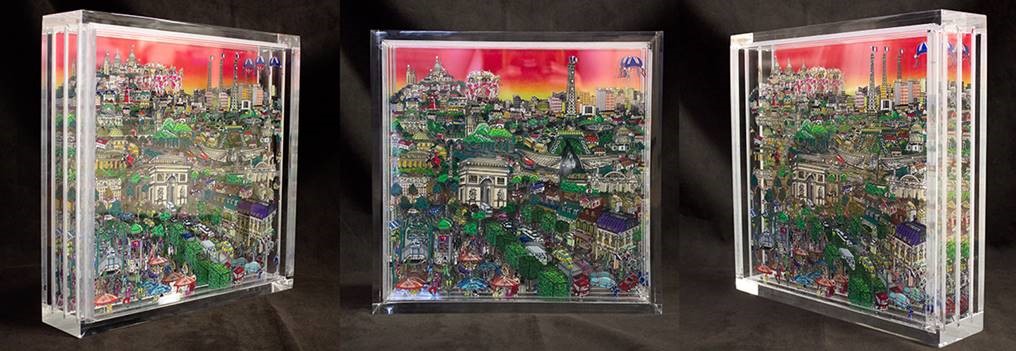 Charles Fazzino Unforgettably Paris (Plexi Sculpture)