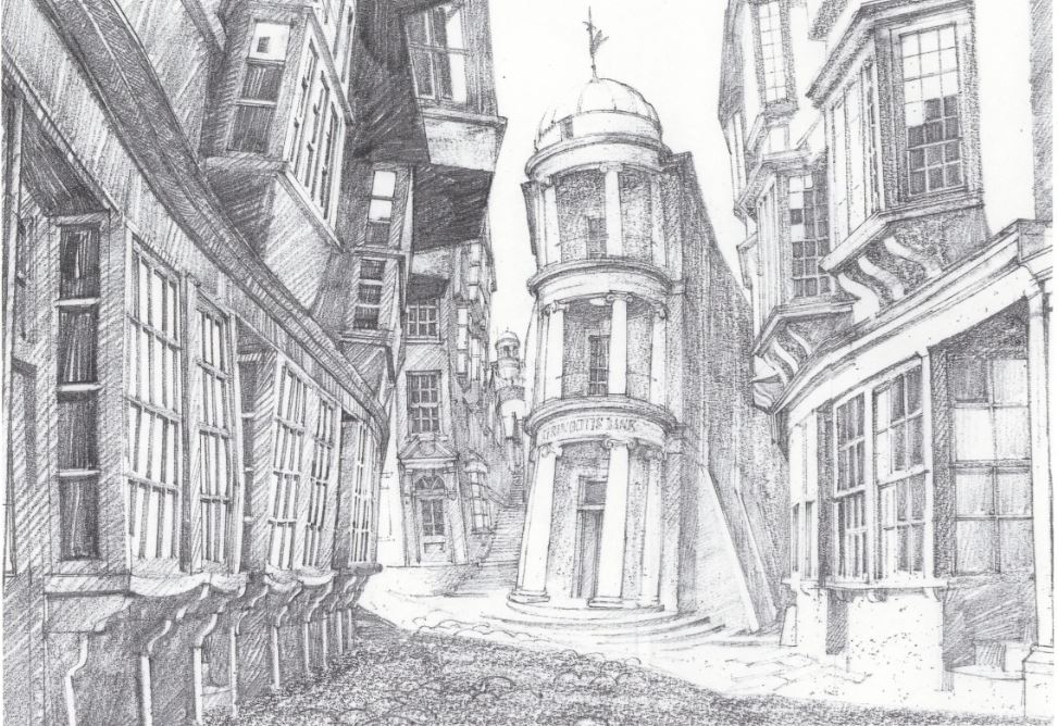 Stuart Craig View of Diagon Alley 