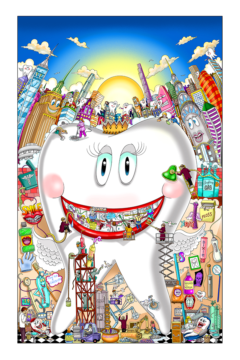 Charles Fazzino The Tooth Will Set You Free (PR)