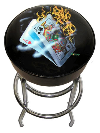 Michael Godard Burning Blackjack (Bar Stool) 