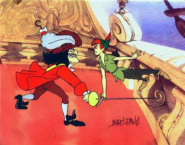 Walt Disney Peter Pan & Captain. Hook Sericel