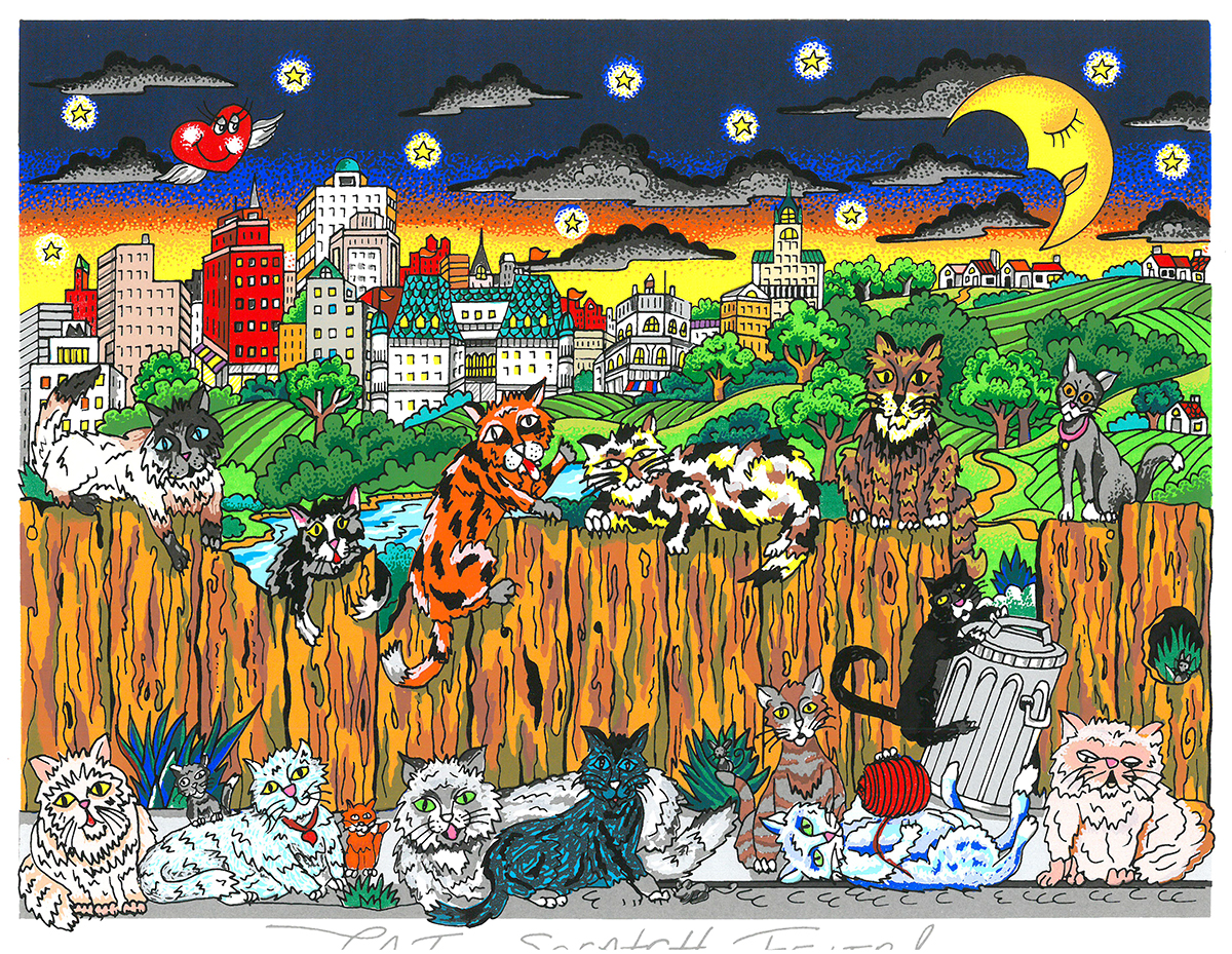 Charles Fazzino Cat Scratch Fever (DX)