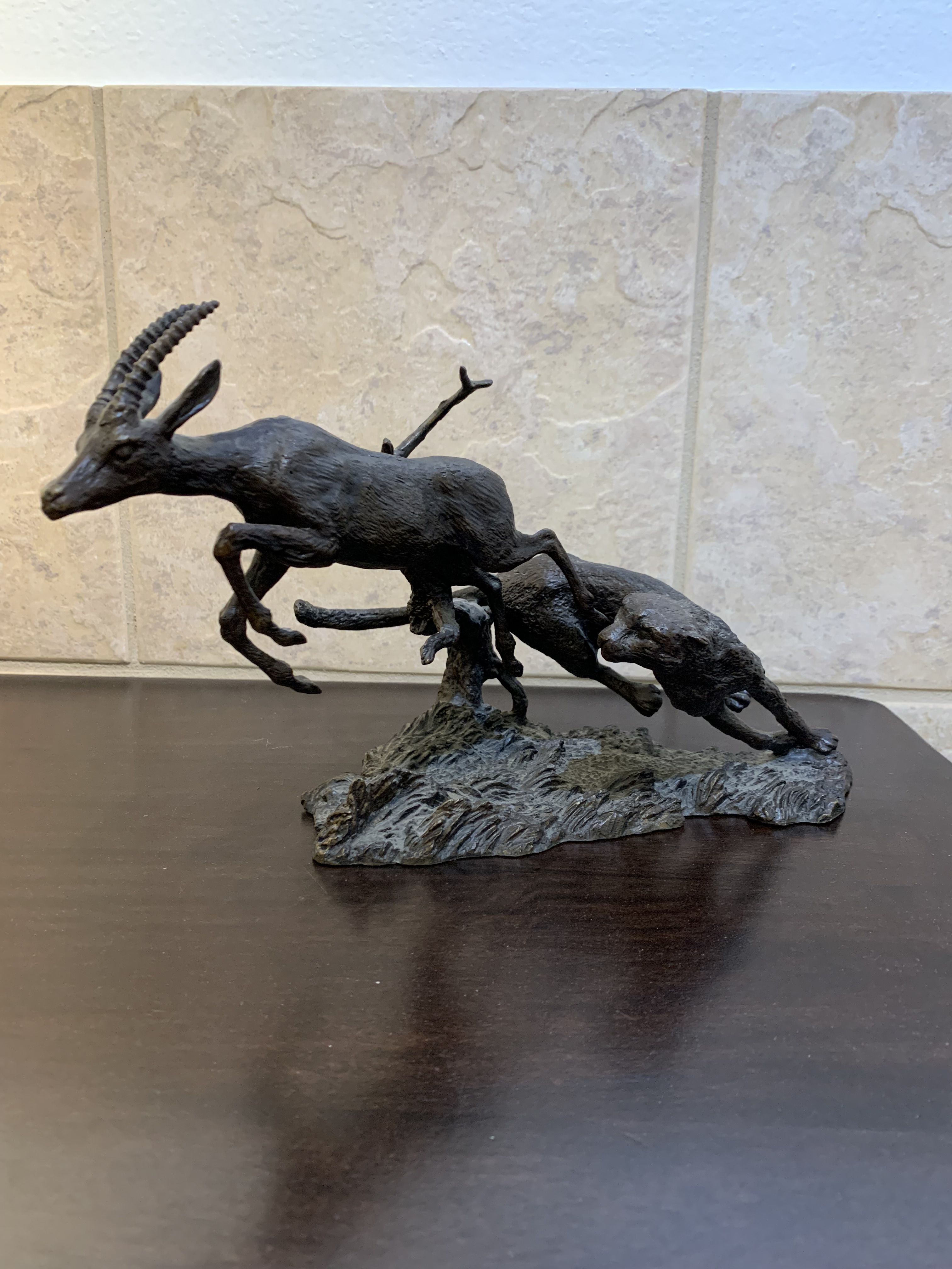 Gorham Fine Bronze Sculpture  Cheetah and Gazelle 