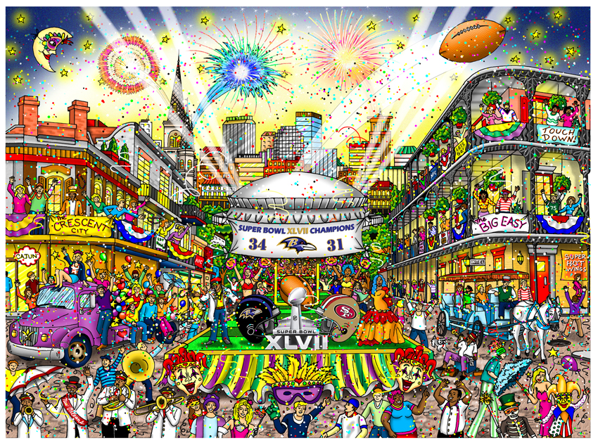Charles Fazzino Super Bowl XLVII: New Orleans (SN)