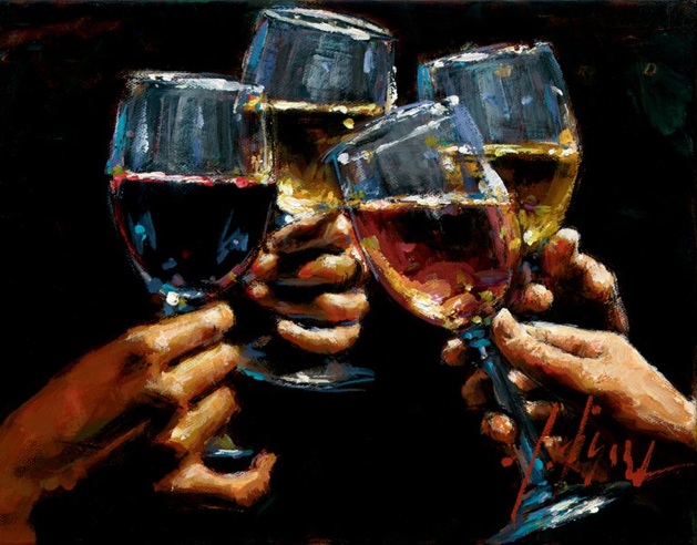 Fabian Perez Red, White, and Rose IV