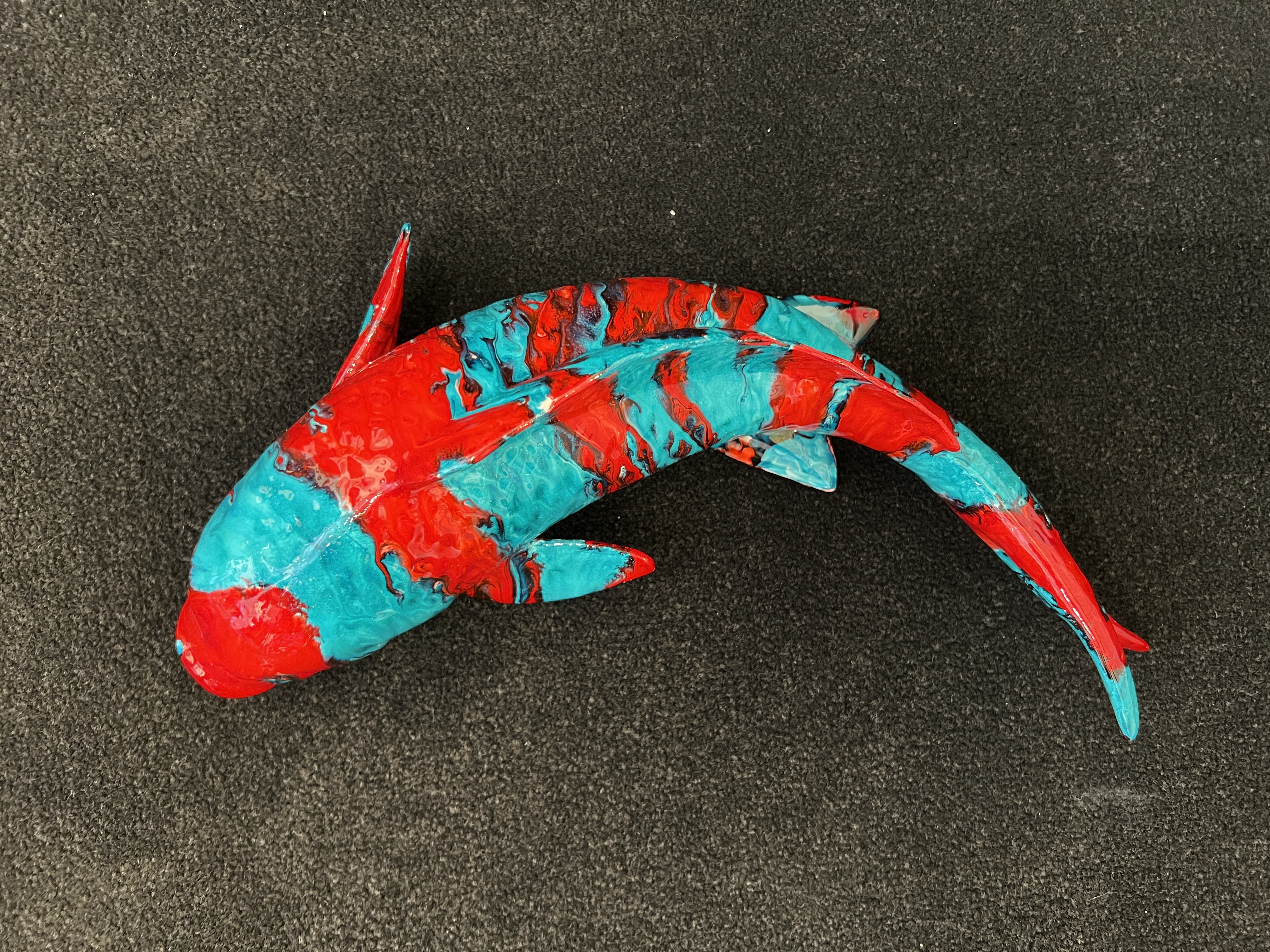 Ancizar Marin Koi Fish (Large) (Aqua and Red Stripes)